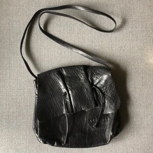 Vintage Carlos Falchi Leather Black Crossbody
